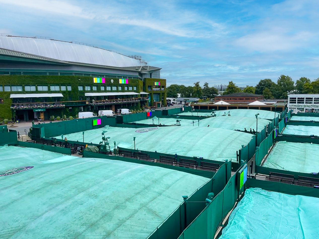 Wimbledon Tennis Grass Courts Rain Cover made by Stuart Canvas for website