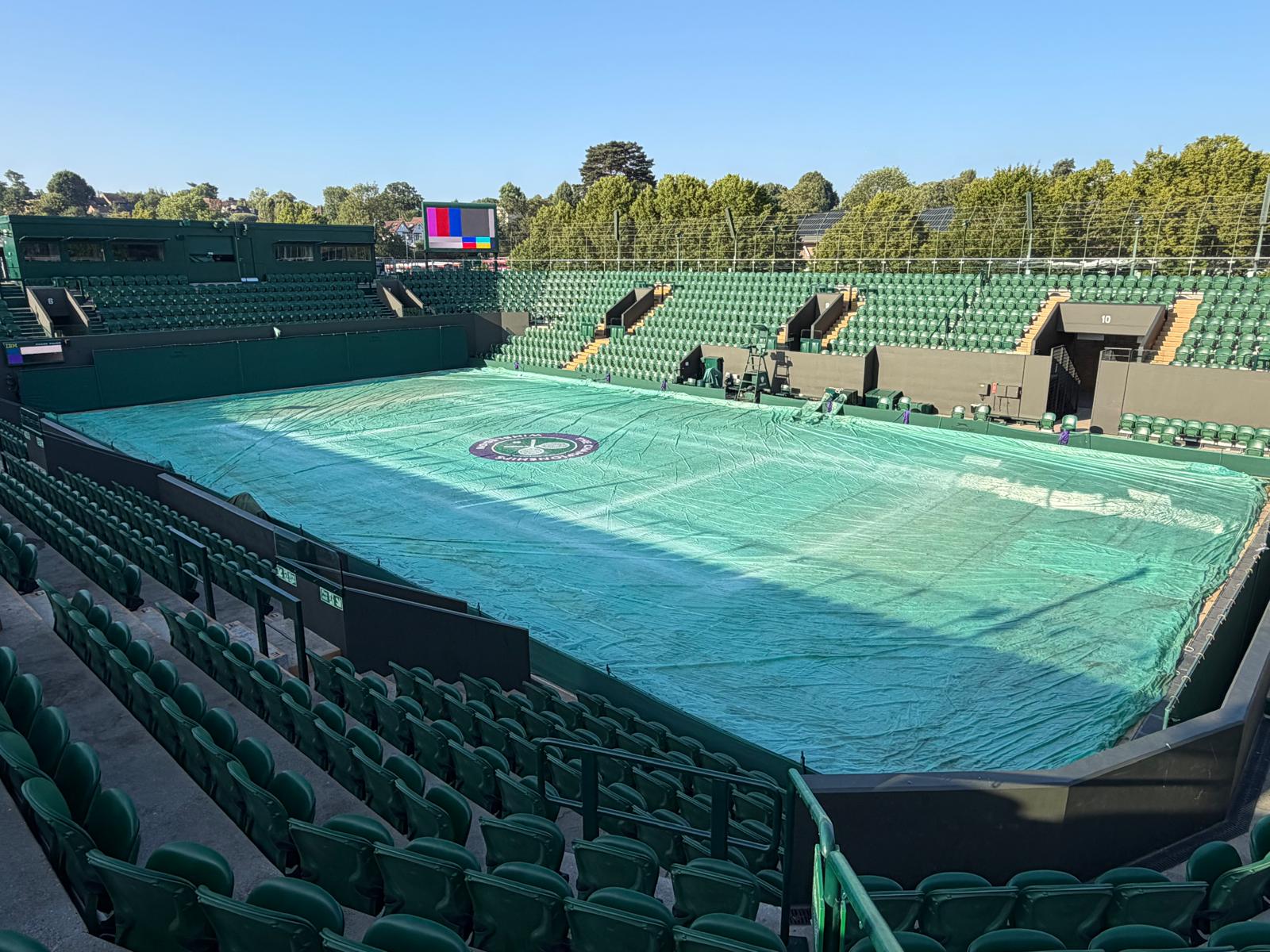 Wimbledon grass courts protected by specialist Stuart Canvas court covers