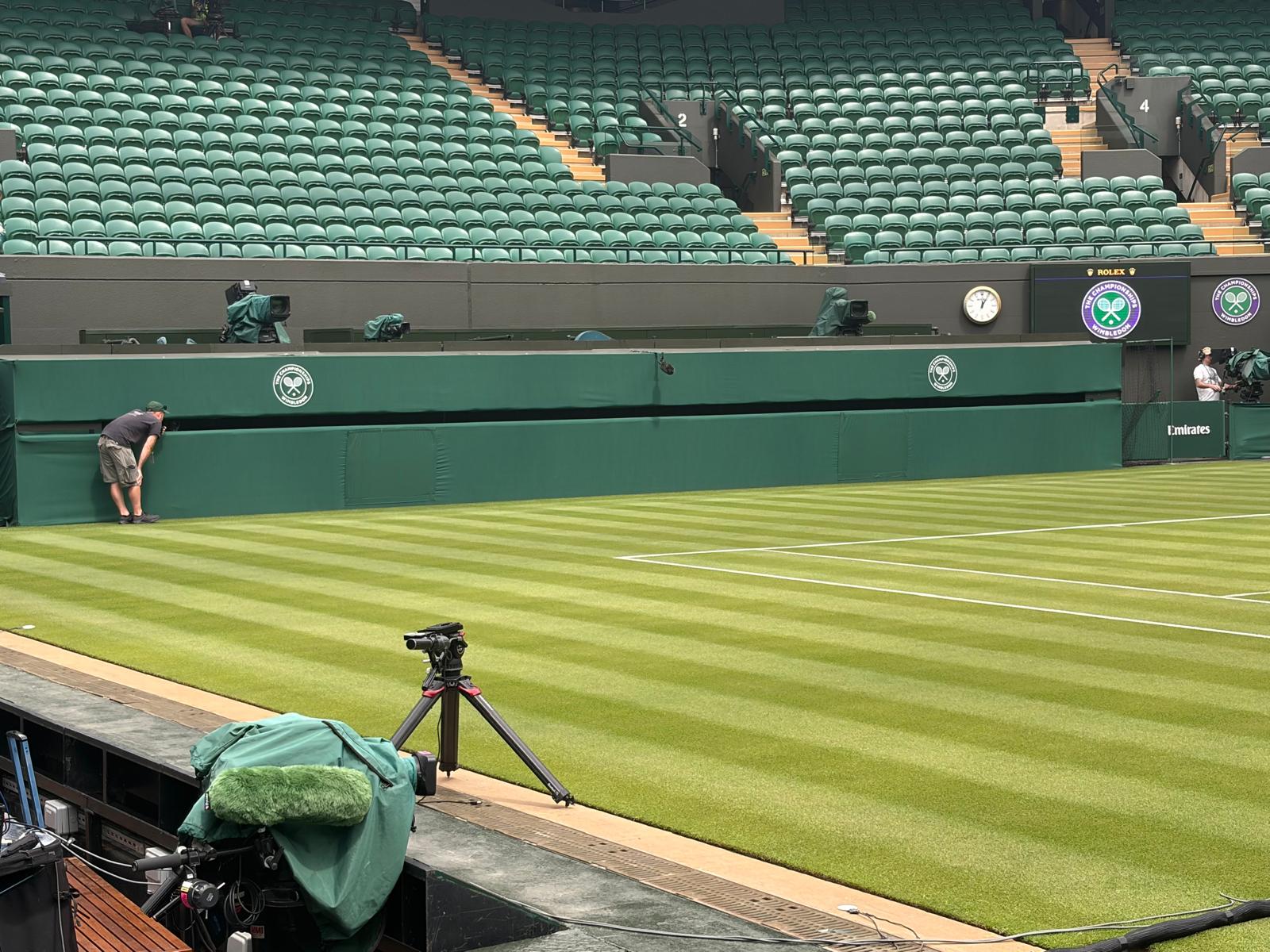 Branded canvas surrounds installed at Wimbledon