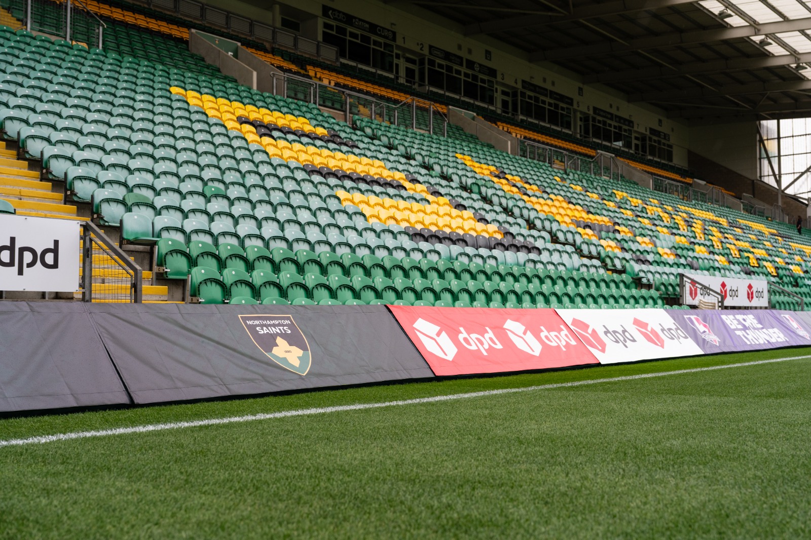 Professional rugby tryline safety padding